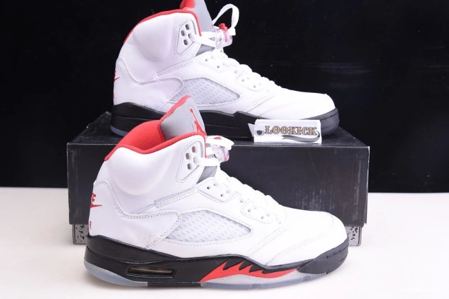 5 Tongue Fire DA1911-102 Retro Air Jordan (2020) Red Silver 0712